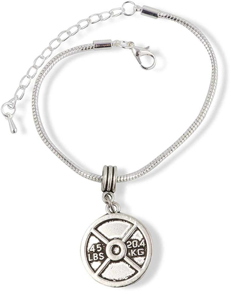 45lb Weight Bracelet Gifts Gym Fitness Jewelry Workout Weightlifting Workout Lifting Jewlry Charm Accessories Stuff Gift for Kids Men Women Boys Girls Decor